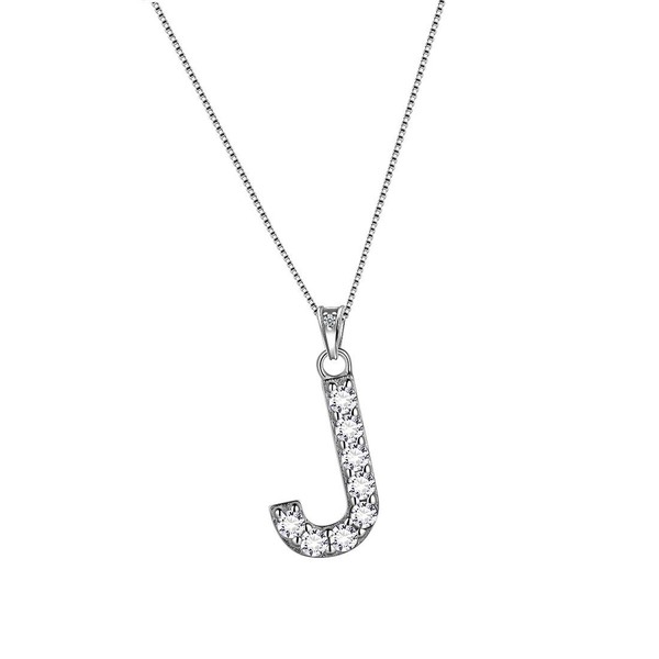 Aurora Tears Letter J Necklaces 925 Sterling Sliver Initial J
