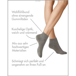 KUNERT Women's home socks without rubber threads, knitted socks, Light grey 0170