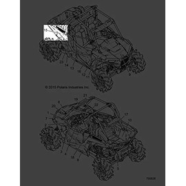 Polaris RZR Fender Decal, Top, Front, Left, Genuine OEM Part 7183599, Qty 1