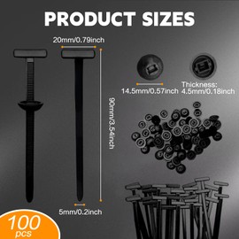 100Pcs Nylon Universal Cable Tie Buckle, Embedded Mountable Zip Ties with Self-Locking Design, Heavy Duty Plastic Cable Clips for Automotive Repair, Wire Management, and Daily Use