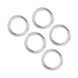 Alomejor 5pcs Round Rings Stainless Steel Smooth Welded O-Ring for Camping Belts, Dog Leads, Hardware (3 x 20 mm)