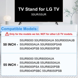 50 55 in TV Stand for LG TV Legs for 50UR/55UR 55UR8000 55UR8000AUA 55UR8050AUA 55UR8020PSB 55UR8040PSBC 50UR8000 50UR8050AUA 50UR8040PSB MAM643660 Replacement Legs for LG TV, with Screws
