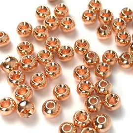(4.8 mm (3/16"), copper) - Aventik 50pc Brass Beads Tapered Hole Fly Tying Materials Lure Jig 10 Colours / 5 Sizes Fly Fishing