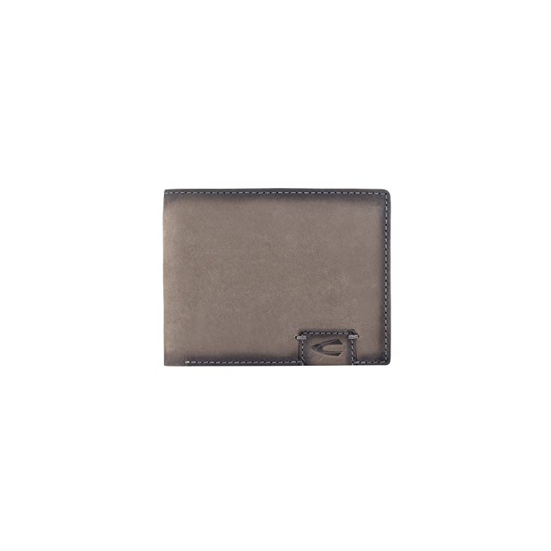 camel active Dallas Men's RFID Horizontal Leather Wallet, Medium, gray,