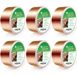 EVG Kupfer Schneckenabwehrband 24mm x 12m (6 Rollen) Selbstklebendes Kupferband gegen Schnecken Wetterfester, chemiefreier Schutz für Beete, Blumentöpfe & Pflanzen