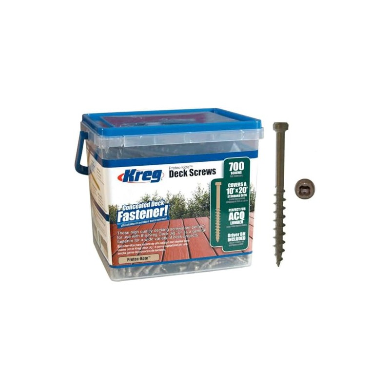 Kreg SDK-C2W-700 Protec Kote Deck Screws 2-Inch, #8 Coarse Thread,