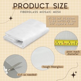 Teenyyou 36" X 48" Mosaic Mesh for Back Mounted Tile Fiberglass Mosaic Mesh Backing Boast for Tile Installation Supplies Tools (Non Sticky)
