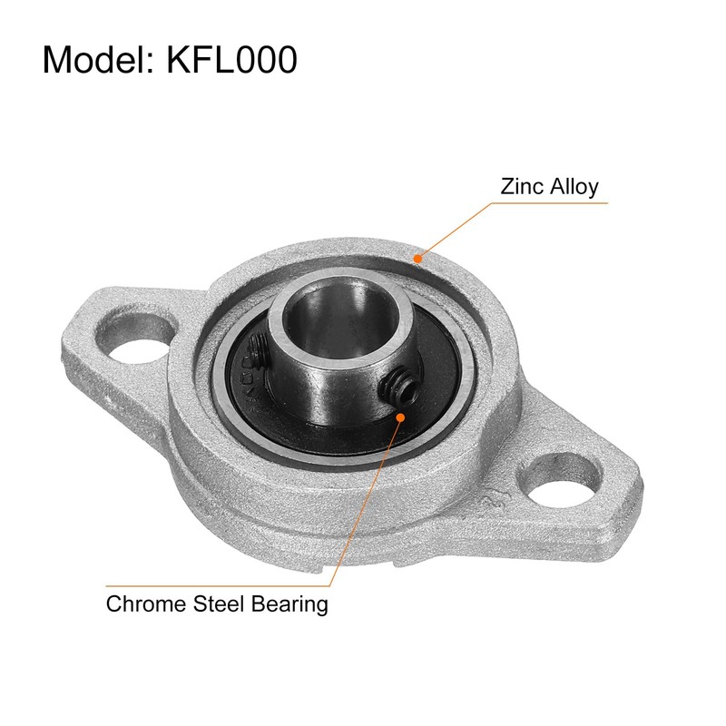 sourcing map 2pcs KFL000 Pillow Block Bearings 8mm Bore Bearing