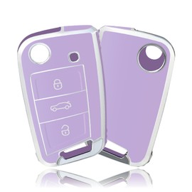OFFCURVE Car Key Case Key Cover Key Case Car Key Protective Cover TPU Key Shell 3 Buttons for VW Volkswagen Golf 7 Variant Polo Tiguan Seat Leon Cupra Skoda Octavia Superb