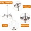 VINLUZ Contemporary 5 Light Large Chandeliers Modern Clear Glass Shades