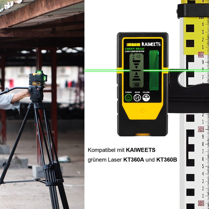 KAIWEETS Laser Detector Receiver for 3 x 360 Laser Leveler