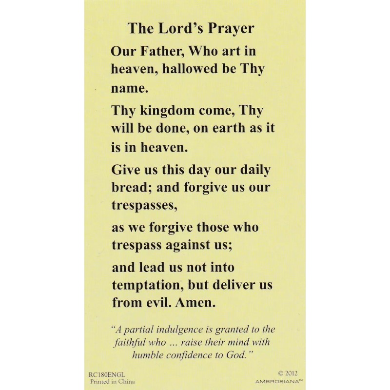 +Holy Card~"The Lord's Prayer" *Prayer on Back- (HC21-S3}