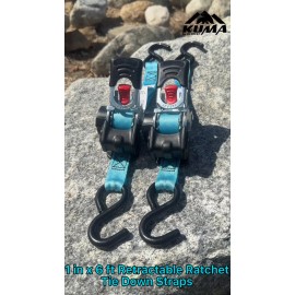 KUMA Retractable Ratchet Tie down Straps 4PK 1,500Lb Break Strength 500Lb Work Load