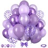 Metallic Purple Balloons - 50pcs Pearl Light Retro Purple Confetti
