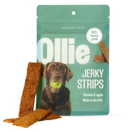 Ollie Chicken and Apple Jerky Dog Treats, 5 oz Pack of 1, All Natural, Healthy Snacks, Made with Real Meat, Human Grade, for Dogs