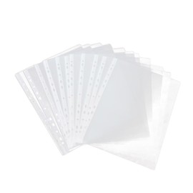 CAXUSD 100pcs Clear Document Folder Sleeves Tear Punched Binder Protectors Lightweight Office File Holder for Organizing Papers