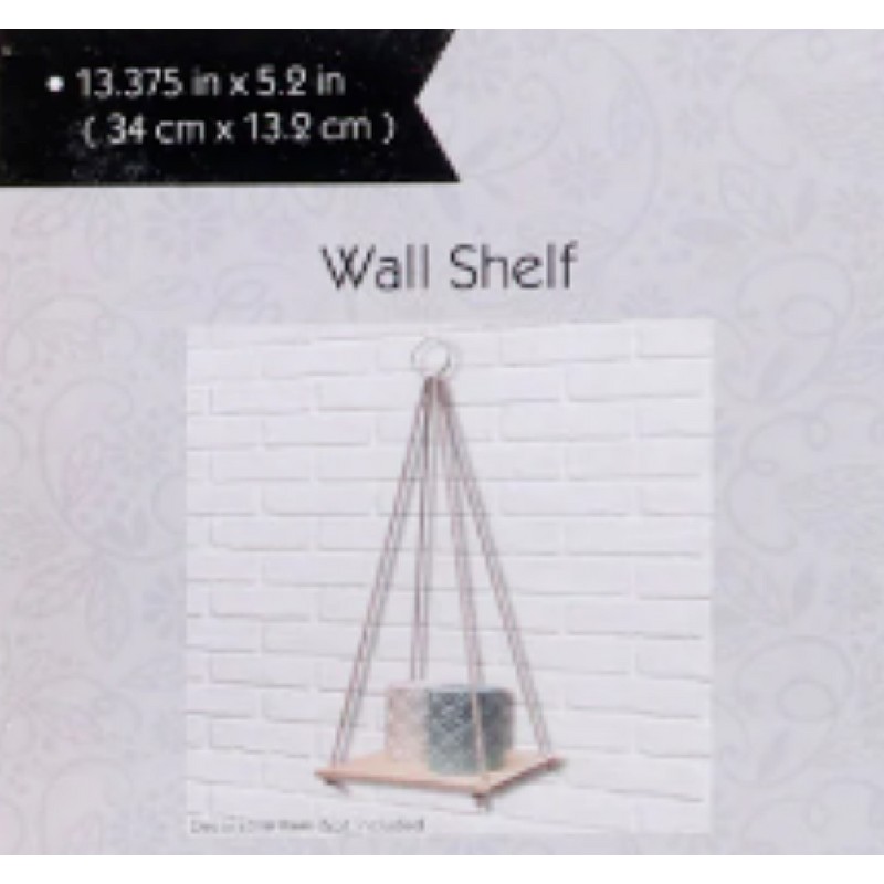 Wooden Large Decor Hanging Wall Shelves w Rope 13.375x5.25" Floating