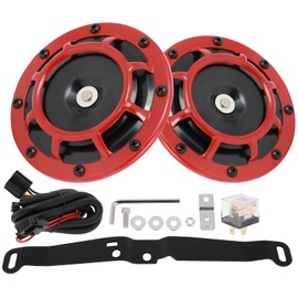 cciyu 1 Pair Hella Supertone Horns for 2002-2007 WRX/STI with Mounting Bracket High/Low Tone Twin Horns Kit with Relay Harness