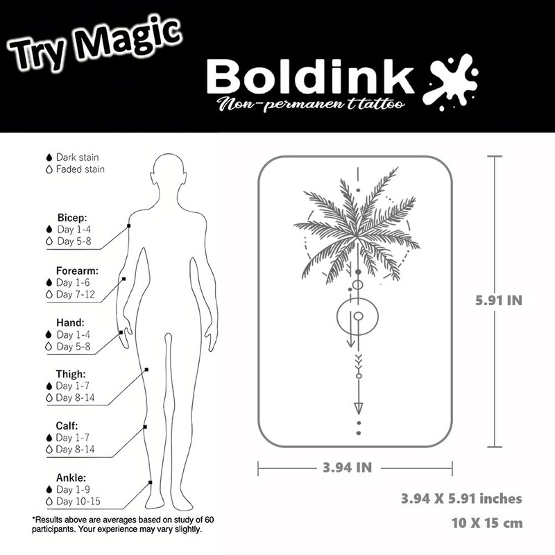 Boldink 2 Pcs Semi Permanent Juagua Tattoos 2 Weeks Long