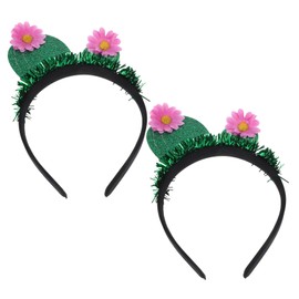 FOMIYES Pack of 2 headbands, cactus bands, festival outfit, headbands for women, hair clips, hair charm, qridor, beautiful headpiece, festival hair band, greetings, green