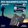 uHn OUTDOORS 20x25 High Powered, HD Compact Binoculars for Adults
