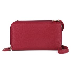Julia Buxton Pebble RFID Ultimate Double Zip Organizer® Red