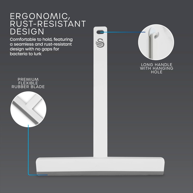 Swan Elevate Seamless Squeegee with Flexible Precision Rubber Blade, Perfect