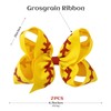 2 Pack 4.5" Softball Hair Bows for Girls, Yellow Grosgrain