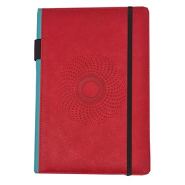 EJRange A5 Notebooks - Lined Journal Notebook with Hardcover PU Leather Bound, Ink-Proof Thick Paper Notepad for Writing and Note Taking, Includes Pen Holder, Bookmark, Pocket 192 Pages(Red)