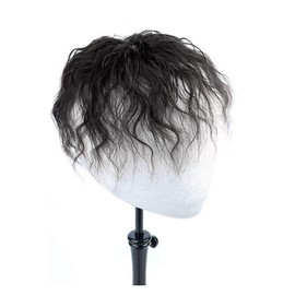 GYKJBF Curly Hair Toppers for Women Real Human Hair Curly Hair Topper Short Wavy Hair Toppers for Thinning Hair(2,17cm(7 * 10cm))