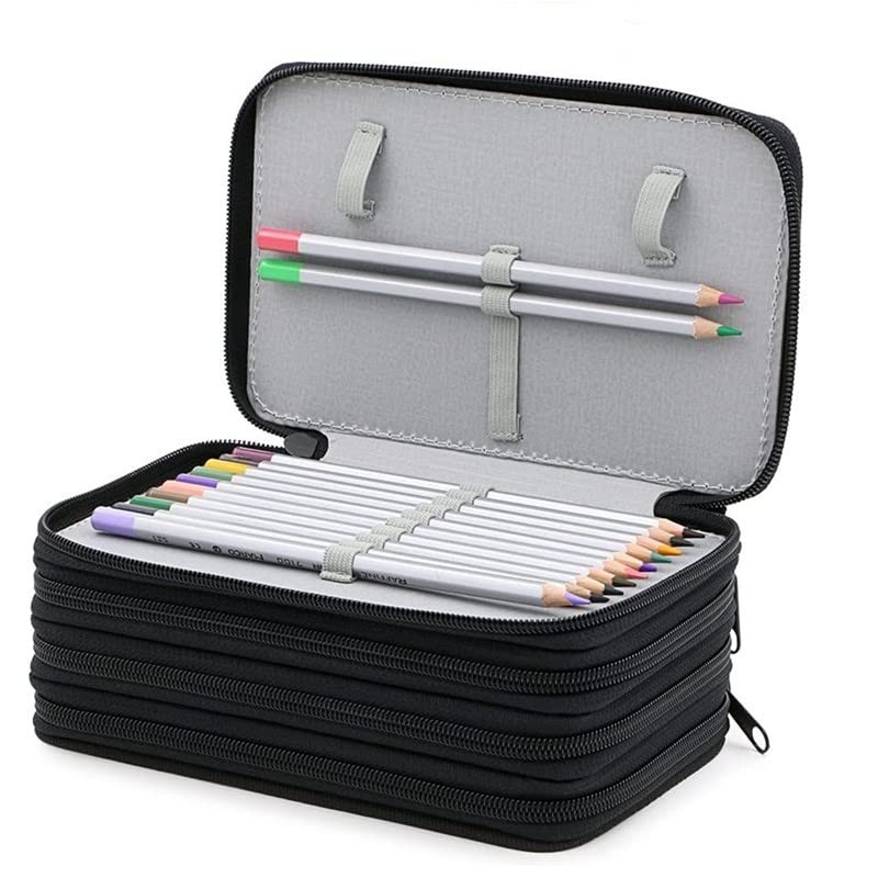 Large Capacity Colored Pencil Storage Case Multi-Layer Pencil Case with
