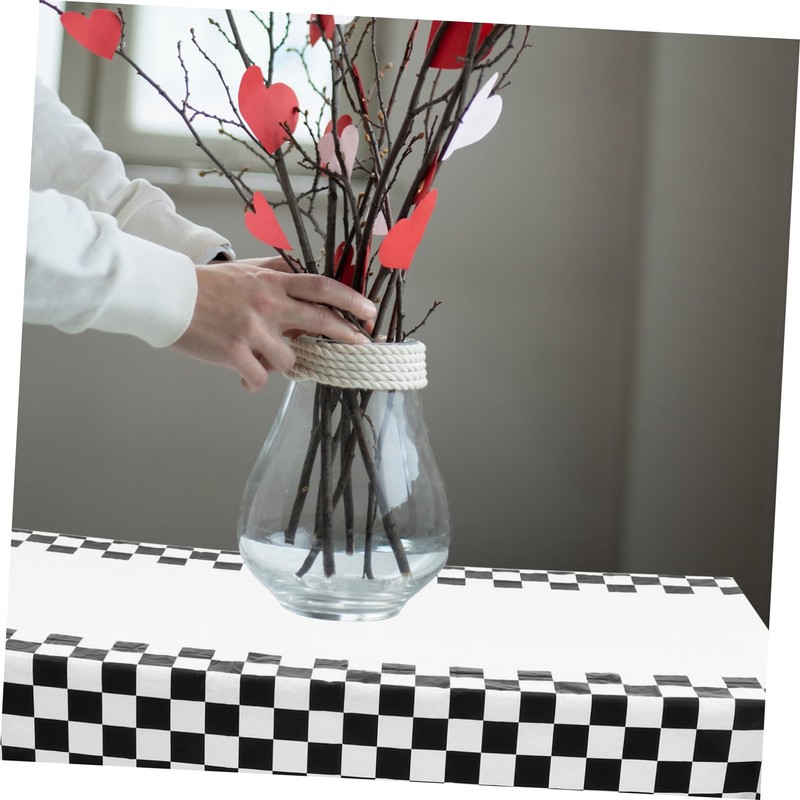 WHAMVOX 2pcs Gingham Racing Tablecloth Rectangular Checkered Table Cover Elegant