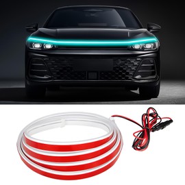 Car Hood Light Strip, 79 Inches Waterproof Flexible LED Strip, Dynamic Scan Start Up Car Daytime Running Lights, Universal Auto Exterior Decor Accessories for Most Vehicles (ice blue, 79 Inches)