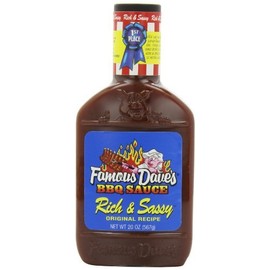 Famous Dave's Rich & Sassy BBQ Sauce, 20 Ounce, Pack of 6