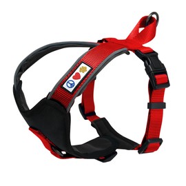 Pawtitas Pet Accessories Adjustable Padded Reflective Dog Harness, Step in Or Vest Harness, Comfort Control Walk, Puppy Trainer, Reduces Pull Tugging, Choking L Large Red