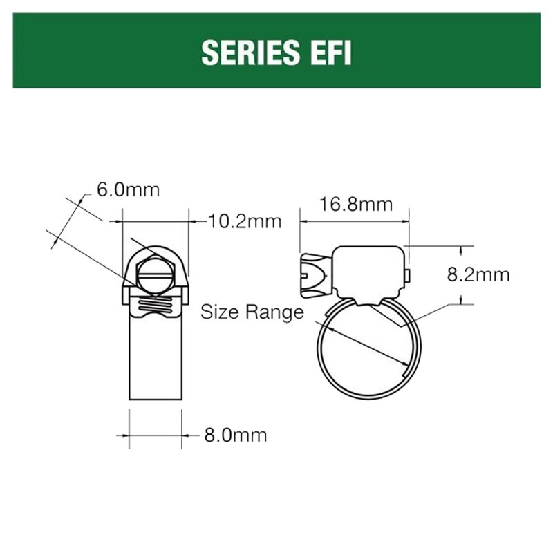 Tridon EFI004 EFI Series Hose Clamp (Box of 10), 7-15