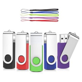 USB Sticks 32 GB Pack of 5 AreTop Memory Stick Rotate Metal Multicoloured High Speed USB 2.0 Flash Drive Pack (Multi-Colour)