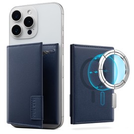 VULKIT Magnetic Wallet Compatible with Most Smartphones, RFID Blocking Credit Card Holder, Fits 4 Cards, Premium Nappa Leather
