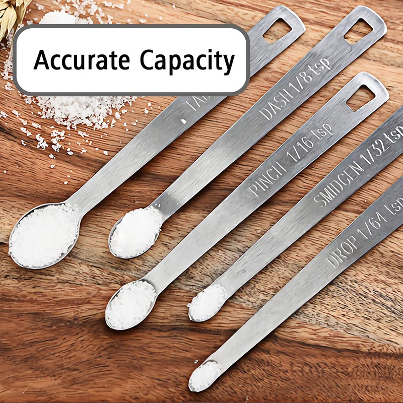 BERYLER 5PCS 1/8 Teaspoon(1/8tsp, 0.625 ml, Dash) Single Tiny Measuring