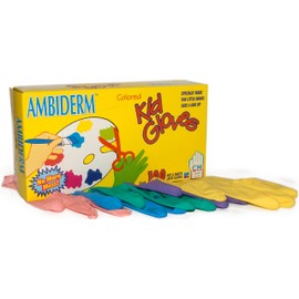 AMBIDERM | Guantes Desechables de Latex KIDS GLOVES Liso de Grado Médico Bajo en Polvo Colores Surtidos. COLOR FULL (CH)