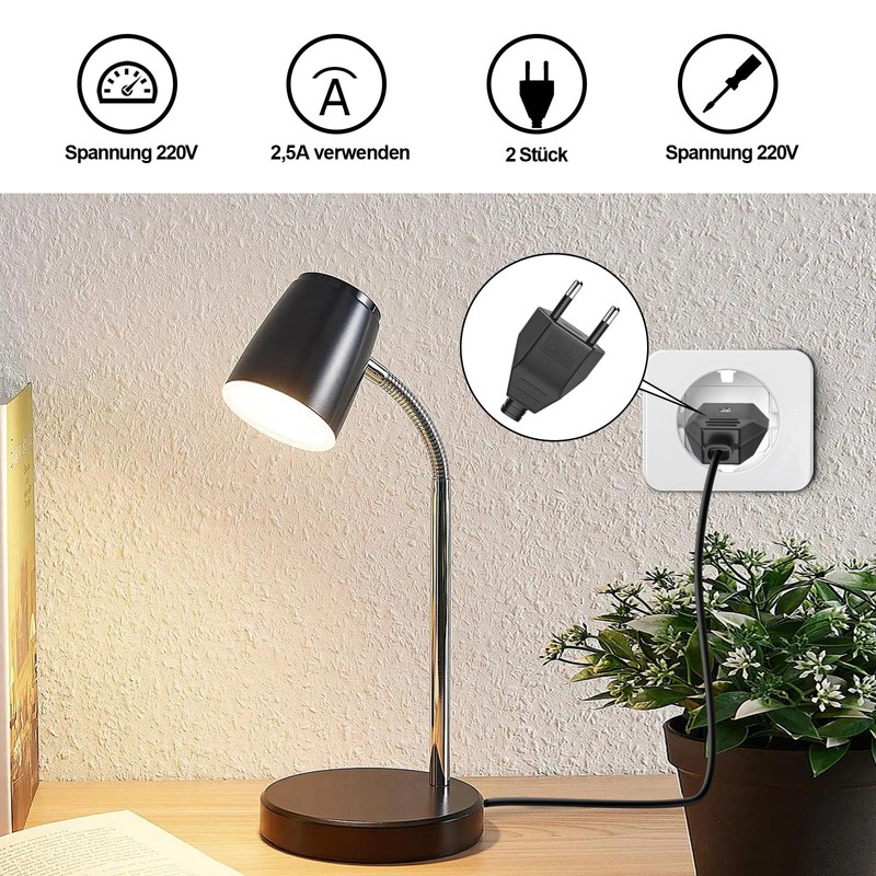 Euro Plug, 2 Pieces Flat Plug, Euro Plug Flat, Power