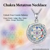 LUANIOL Metatron Cube Necklace 18k White Gold Plated Crystal Chakra