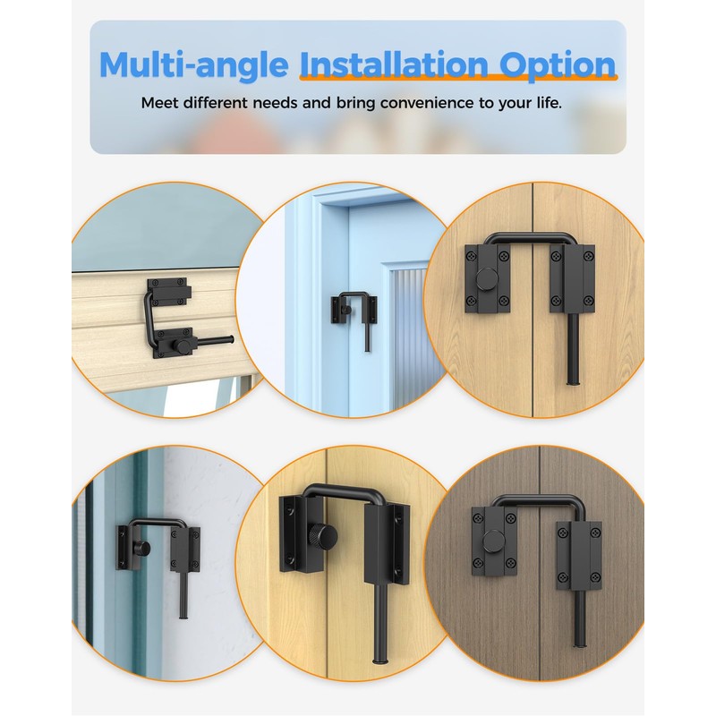 Sliding Door Loop Lock with Rotary Locking, Heavy Duty Aluminum
