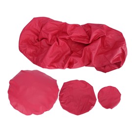 4pcs PU Waterproof Dental Chair Protective Cover No Wash Dental Equipment Cover Set(L Rose Red)