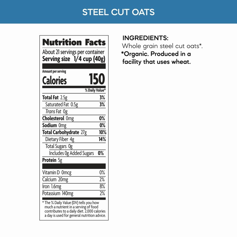 Nature's Path Organic Steel Cut Oats Oatmeal, 30 oz (Pack