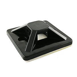 HS Zip Tie Mounts 3/4 Inch Self Adhesive with Screw Hole Cable Wire Tie Mounting Base Holder (100 Pack) Squares,Black