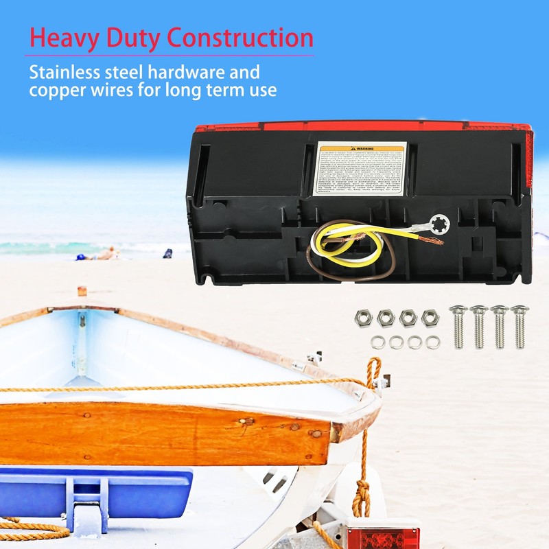 Wellmax 12V LED Trailer Lights, Submersible and Waterproof Low Profile