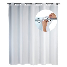 Wenko Shower Curtain Comfort Flex 180x200cm in White, Polyester 180 x 200 x 1 cm