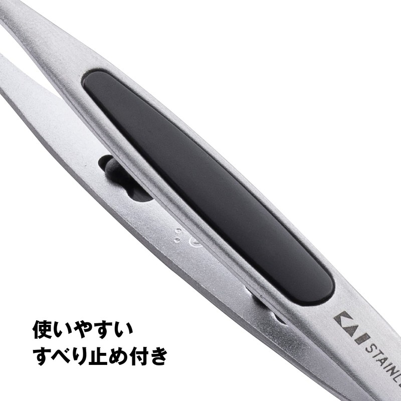 Kai Fashionable Tweezers Tweezers with Rubber Anti-Slip HL0405 1 Piece