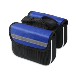 WisePoint Bike Bags, Waterproof Bike Saddle Bag Bike Storage Bag with Reflective Strips, Portable Bike Frame Bag Double Side Bag for Cycling, Outdoor (blue)